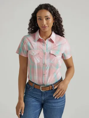 Women's Wrangler Plaid Short Sleeve Snap Shirt